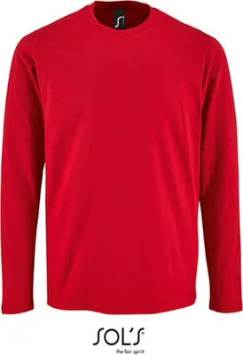 Image de SOLs 02074 | T-shirt manches longues homme Imperial - Couleur : Red - Taille : S