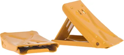 Zdjęcie produktu dla alca® Kliny pod koła Kliny metalowe Kliny składane Mini 2 sztuki Udźwig 680 kg na klin