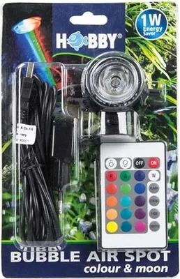 Produktbild von HOBBY Aquaristik Bubble Air Spot colour & moon, LED, Multi, 6500 K, IP68, Schwarz, 10000 h