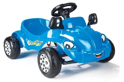 Produktbild von Pilsan Kinder Tretauto Happy Herby 07303, Lenkrad mit Hupe, Pedale, ab 3 Jahre blau
