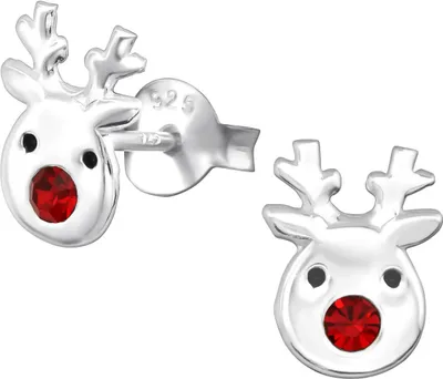 Produktbild von 925 Sterling Silber Ohrstecker mit Rentier