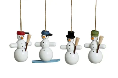 Produktbild von Baumbehang Schneemänner bunt mit Faden Höhe ca. 5cm NEU