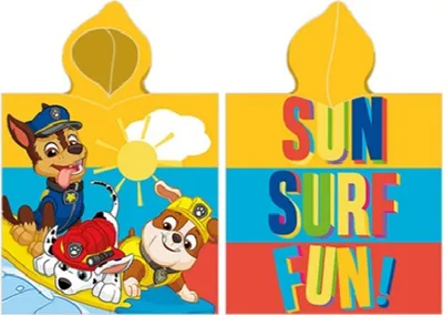 Produktbild von Paw Patrol Kinder Kapuzen Bade-Poncho Sun Surf Fun 55x110 cm Bademantel Poncho