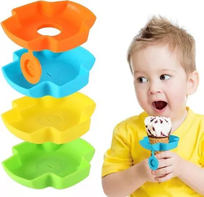 Produktbild von Silikon Eiswürfelhalter - Kinder - Spritzfrei - Eiscreme - Gefrorene - Dripwächter - Sommer - Geburtstagsfeiern