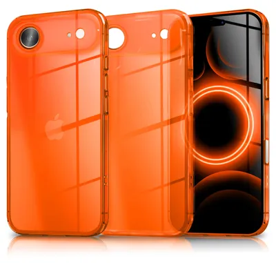 Produktbild von Hülle "Vibe" für iPhone 17 Air - Neon Bunt Leuchtende Handyhülle Durchsichtig Soft Cover TPU Schutzhülle - Orange