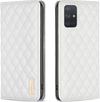 Produktbild von Galaxy A71 4G Hülle, Elegant Bookstyle Flip Leder Kartenfächer Schutzhülle mit Ständer für Samsung Galaxy A71 4G Weiß