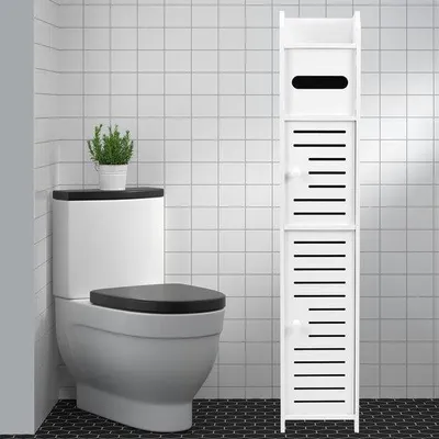 Produktbild von Azomor® Freistehender Toilettenpapierhalter mit multifunktionalem Stauraum und modernem Design