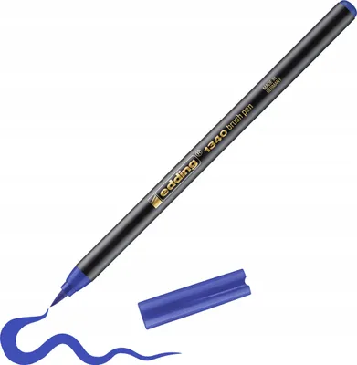 Produktbild von edding 1340 Pinselstift - blau - 1 Stift - flexible Pinselspitze - Filzstift zum Malen, Schreiben und Zeichnen - Bullet Journals, Hand-Lettering, Mandalas, Kalligraphie