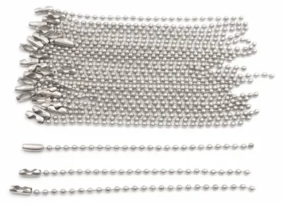 Produktbild von Vintageparts Kurze Kugelketten mit Verschluss in platinfarben, 10 cm, 30 Stück