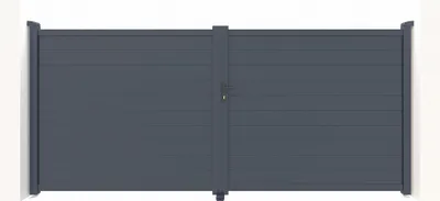 Produktbild von Flügeltor 3m EIGER H.180cm + 2 Pfosten H.190cm aluminium grau