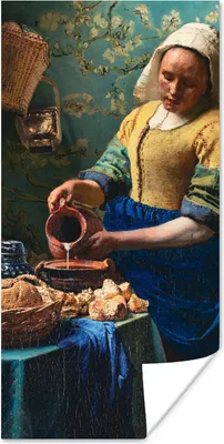 Produktbild von MuchoWow® Poster Milchmädchen - Mandelblüte - Alte Meister 60x120 cm - Wandschmuck