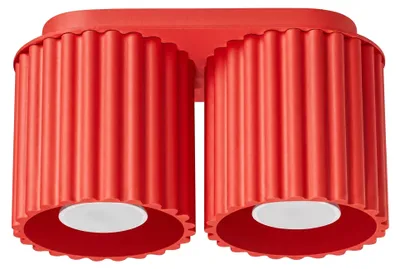 Image de Plafonnier AURA 2 rouge GU10 2xGU10 10 W aluminium 12 x 10 x 21 cm Sollux Lighting