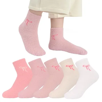 Imagen del producto de LEHEEYWT, 5 pares de calcetines térmicos para mujer, talla 35-42, calcetines suaves y cálidos para mujer