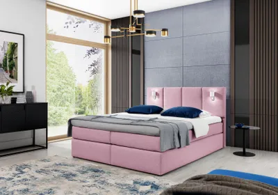 Obrázok produktu pre Posteľ Boxspringbed Spálňa Čalúnenie Design Dvojlôžková Hotel Moderné tkaniny 200x200