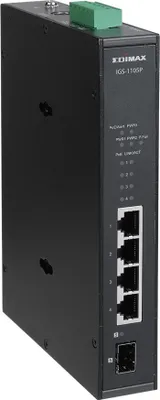 Immagine prodotto di Edimax IGS-1105P Industrieller 5-Port Gigabit PoE+ DIN-RAIL 1 SFP Port