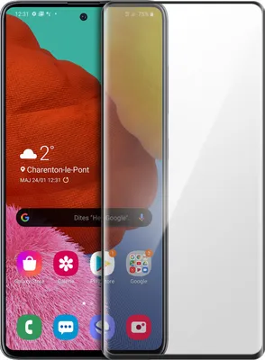 Immagine prodotto di Protezione dello schermo in vetro premium per Samsung Galaxy A51 - Bordo nero