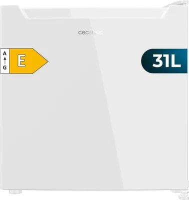 Produktbild von Mini-Kühlschrank umbaubar mit weißer Tür und Temperaturregelung 0ºC bis 5ºC und -24ºC bis -16ºC. Er fasst 31 Liter und hat die Maße 49,6 H x 47,4 B.