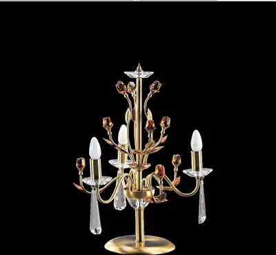 Produktbild von Goldene Kristall Tischlampe Luxus Leuchten Lampen Lichtkronenleuchter