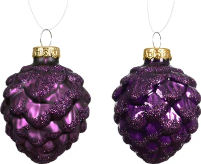 Produktbild von Christbaumschmuck Zapfen 7cm Glas 6 Stück - Feige