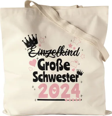 Produktbild von Einzelkind Wird Große Schwester 2024 Jutebeutel Stoffbeutel Canvas Nachwuchs Schwangerschaft Geschenkidee Baby-News