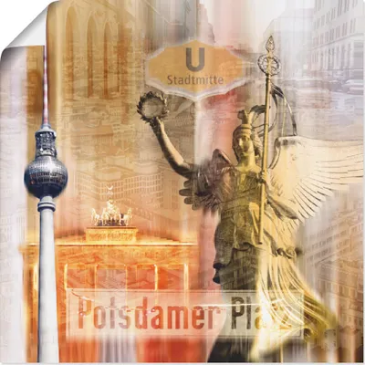 Produktbild von ARTland Poster Berlin Skyline Collage V Größe: 70x70 cm