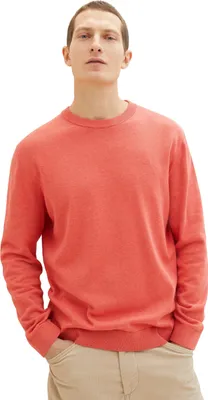 Produktbild von TOM TAILOR BASIC CREWNECK KNIT Herren Pullover, Größe:3XL, Farbe:34141 Soft Red Melange