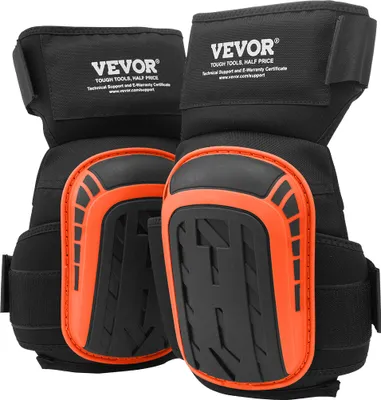 Produktbild von VEVOR Knieschoner 30x20 cm, verlängerte Knieschützer mit 2 Verlängerungsgurten, rutschfeste Fliesenleger aus Schaumgel, für Gartenarbeit, Bodenbeläge, Überdachungen und Reinigung, Schwarz und Orange