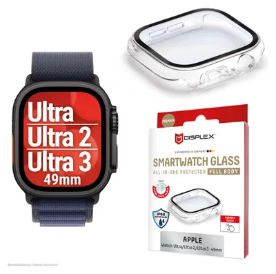 Obrázek produktu pro Displex 02140, Ochranná fólie, Chytré hodinky, Průhledná, Apple, Apple Watch Ultra 3/Ultra 2/Ultra (49mm), Polykarbonát (PC), Temperované sklo