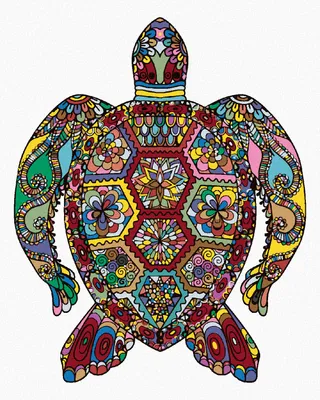 Produktbild von Zuty - Malen nach Zahlen - BLUMENSCHILDKRÖTE, 40x50 cm, ohne Keilrahmen