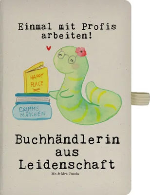 Produktbild von Mr. & Mrs. Panda Journal Buchhändlerin Leidenschaft - Transparent - Geschenk, Tagebuch, Lustig, Schreibheft, Buchhandlung, Spruch, Beruf, Adressbuch, Kladde, notizbuch