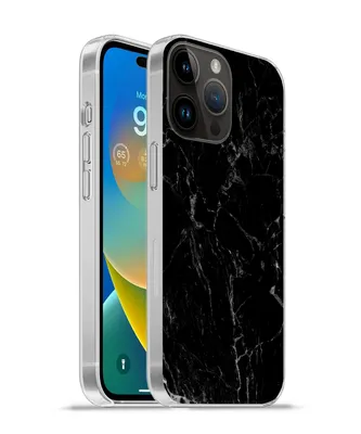 Produktbild von MuchoWow® Handyhülle Schutzhülle Hülle für Apple iPhone 14 Pro Max Marmor - Schwarz - Naturstein Silikon Softcase Handy Hülle - Hardcover