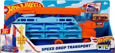 Produktbild von Mattel HDY92 - Hot Wheels City - Abschussrampen Transporter (1 Fahrzeug enthalten)