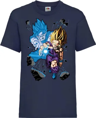 Produktbild von Kinder T-Shirt Dragon Anime Manga Ball Z Gohan X Goku, 12-13 Jahr - 152 / Dunkelblau