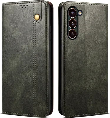 Produktbild von Galaxy S23+ Hülle, Leder Flip Brieftasche Schutzhülle für Samsung Galaxy S23+ Grün