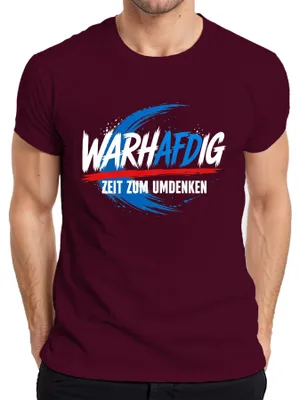 Produktbild von Zeit zum Umdenken AfD Wahltag Politik Statement Sarkasmus Patriot Herren T-Shirt, Burgundy, XL
