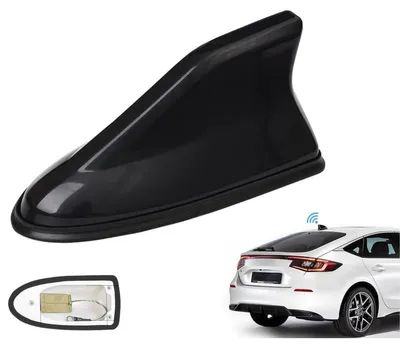 Image de Antenne de voiture en forme d'aileron de requin avec amplificateur intégré – active, universelle, améliore la réception, noire