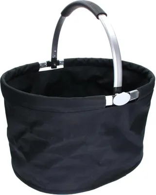 Produktbild von Einkaufskorb "Silandre" schwarz Faltbarer Einkaufskorb Rund mit Aluminiumgriff Geräumig Stabile Einkaufstasche 36 Liter Volumen  schwarz