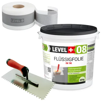 Produktbild von Dichtset Flüssigfolie 20Kg + Zahnglätter Edelstahl + Dichtband 20M SET49