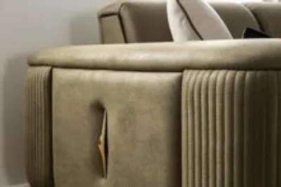 Produktbild von Chesterfield Sofa 4 Sitz Wohnzimmer Viersitzer Design schwarz Textil Couchen