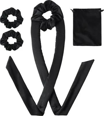 Produktbild von INF Mühelose Locken: Lockenstab-Set ohne Hitze (4 Teile) Schwarz