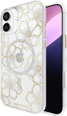 Image de Case-Mate Floral Gems MagSafe - Étui pour iPhone 16 Plus (or)