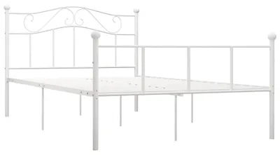 Image de vidaXL Cadre de lit blanc métal 160×200 cm