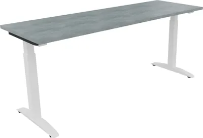 Produktbild von Schreibtisch Kufe Einzels. Quadrat B1800xT600xH650-850 ws/Beton hell
