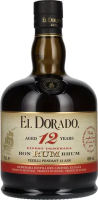 Produktbild von El Dorado 12 Years Old Finest Demerara Rum 40% Vol. 0,7l
