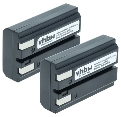 Produktbild von vhbw 2x Akku kompatibel mit Nikon Coolpix 4300, 995, 5000, E880, 4500, 5700, 5400, 8700, 775, 885, 800 Kamera (800 mAh, 7,2 V, Li-Ion)