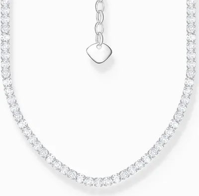 A close-up studio shot of a diamond necklace.