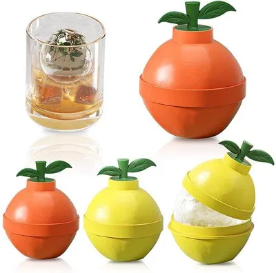 Produktbild von Ibenzoa® Silikon Eiskugel-Set 4er mit Deckel – große runde Eisbälle Ø 5,5 cm, lebensmittelecht, spülmaschinenfest, -40°C bis 230°C