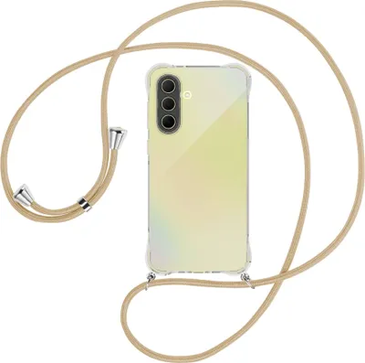 Produktbild von Handykette Backcover-Schutzhülle mit Band (Metall silberfarben) für Samsung A36 5G - caramel
