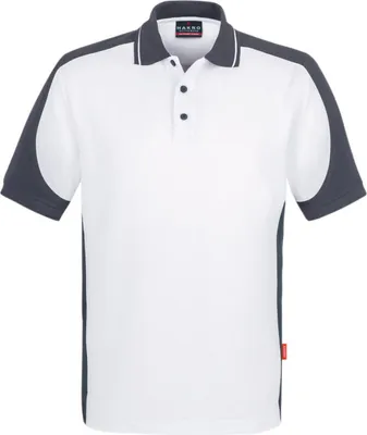 Produktbild von HAKRO Poloshirt Contrast Mikralinar® 839, weiß/anthrazit, L