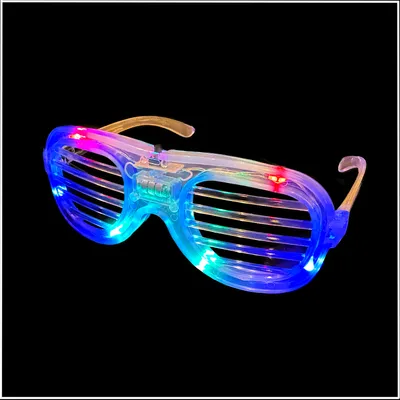 Produktbild von LED Brillen Partybrille, 4 Farben, leuchtet, blinkt / Atzenbrille / Atzen / Hochzeit / Konzert / Party (transparent)